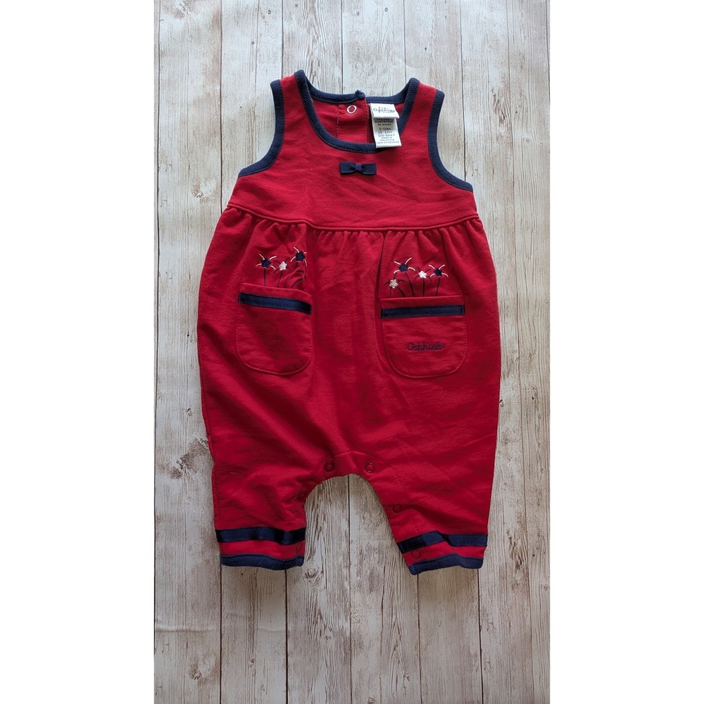 OshKosh B'gosh Baby Red Fireworks Romper Size 5-12lbs 20-23in S 0-3mo